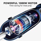 Immersion Blender Handheld 5 in 1 Hand Blender, 1000W Hand Mixer Stick, BPA-Free 12 Speed Handheld Blender 304 Stainless, Beaker, Chopper, Whisk and Milk Frother, Soup, Smoothies, Baby Food, Sauce