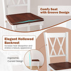 GOFLAME Wooden Dining Chairs Set of 4, Farmhouse Kitchen Side Chairs with Ergonomic Seat & High Backrest, Armless Dinette Chairs for Dining Room, Living Room, Restaurant, Walnut & White