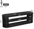 Tribesigns 47.2" Wooden Entryway Bench with 2-Tier Shoe Storage, Farmhouse Dining Bench with Adjustable Foot Pads, End of Bed Stool for Bedroom, Hallway, Living Room, Dining Room, Black