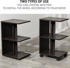 End Table, Side Table, Nightstand, USB Ports and Outlet，3-Tier Storage Shelf, Sofa Table for Small Space, Living Room, Bed Room(Brown)