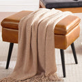 Square Storage Ottoman Upholstered Vanity Accent Stool Cognac Brown | Square Mid-Century Modern Accent Dining Makeup Piano Stool with Padded Upholstered Seat & Metal Legs for Living Room Bathroom