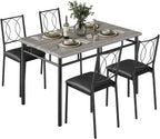 Garvee Dining Table Set for 4, Small Kitchen Table with Upholstered Chairs | Farmhouse Wood Dining Table Chairs for Kitchen Room, Small Spaces, Apartment
