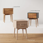 Nathan James 32704 Harper Mid-Century Oak Wood Nightstand with 2-Drawers, Small Side End Table with Storage, Brown