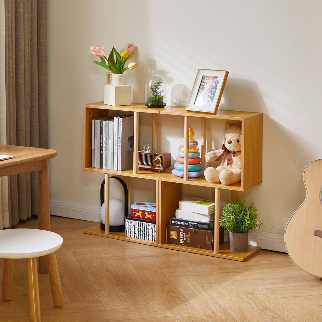 Aibiju 3-Tiered S-Shaped Side Table for Small Spaces, Freestanding Side Table, Sofa End Table, Narrow End Table, Suitable for Bedrooms Living Rooms Study Room, Natural Wood Color YD-ST003N