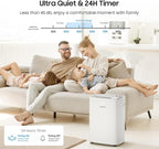 6500 Sq.Ft Energy Star Dehumidifier for Basement Home, ANDTE 120 Pints Large Room Dehumidifiers Efficient with Drain Hose & 1.32 Gal Tank, Smart Humidity Control, Touch Control Panel, Auto Defrost