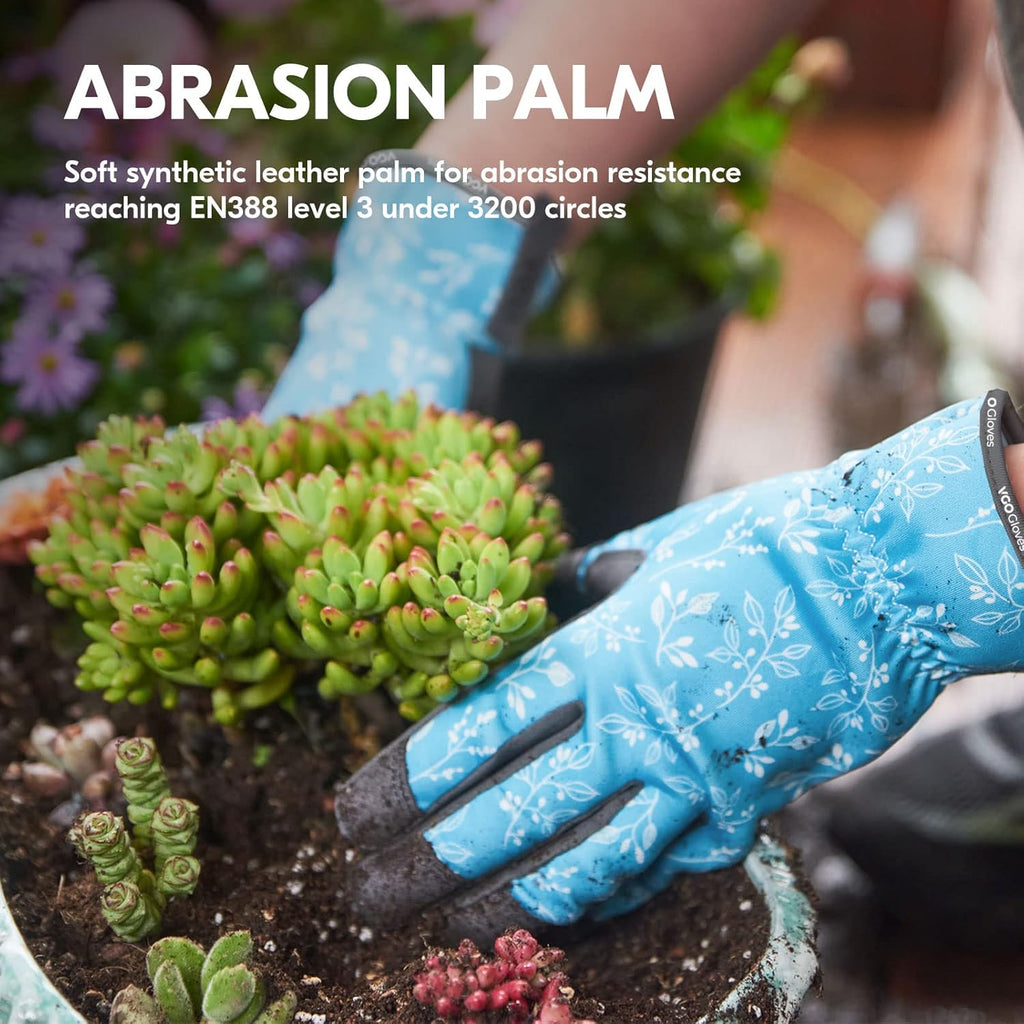 Vgo... Gardening Gloves for Women,Puncture-proof,Thornproof,Safety Work Gloves for Weeding,Digging,Touchscreen,Synthetic Leather(XS,Blue,SL7476)