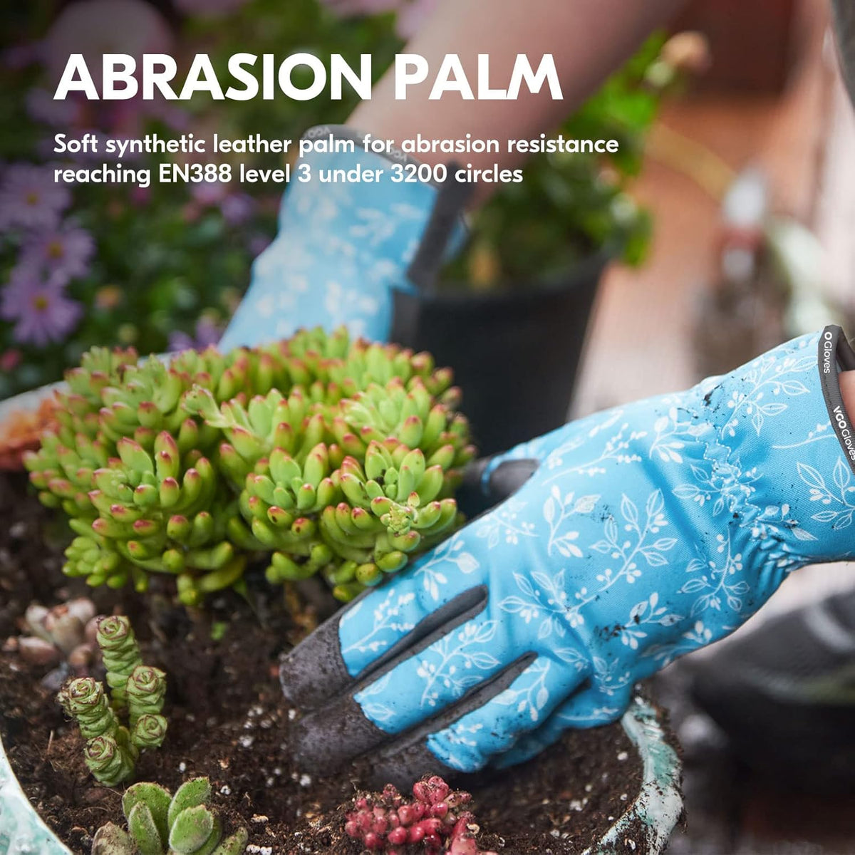 Vgo... Gardening Gloves for Women,Puncture-proof,Thornproof,Safety Work Gloves for Weeding,Digging,Touchscreen,Synthetic Leather(XS,Blue,SL7476)
