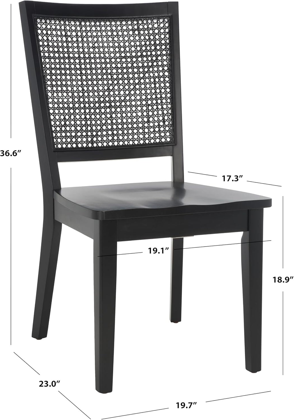 SAFAVIEH Home Collection Margo Coastal Black Dining Chair Set of 2