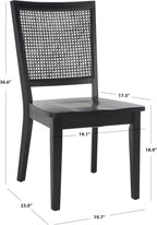 SAFAVIEH Home Collection Margo Coastal Black Dining Chair Set of 2