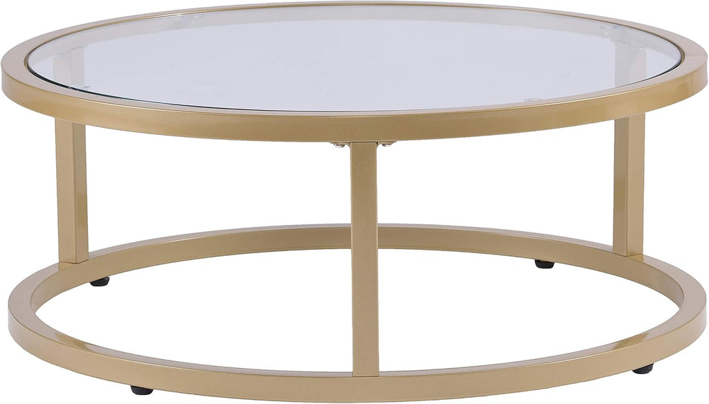 SEI Furniture Evelyn Glam Nesting Coffee Table 2-pc Set, Gold