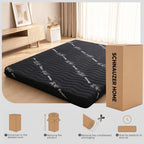 Japanese Floor Futon Mattress, 3.5" Thick Viscose Derived from Bamboo, Twin | Breathable Foldable Futon Mattress Tatami Mat, 100% High Density Foam, Roll Up Floor Bed for Guest Room Bedroom RV, Black