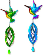 Wind Spinner Hummingbird Kinetic Wind Spinners Metal Decorations Outdoor Hanging Spinner for Yard and Garden,Garden Decor Crafts Ornaments Gift