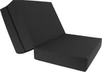 D&D Futon Furniture Trifold Foam Bed, Folding Ottoman Mattress (Black, Chair Size (6 x 27 x 75))