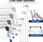 Aluminium Work Platform 660 Lbs, Portable Scaffolding Platform with One-Touch Automatic Fold, 4 Height Adjustment Step Stool, Perfect for RV Cleaning, Home Painting and Reaching High Places, Upgraded
