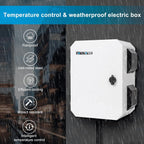 Outdoor Electrical Box with Thermostat and Fan, Cold-Rolled Steel Plate, Aluminum Alloy Back Beam, One-Piece Ventilation Design, IP65 Waterproof, Wall/Pole Mounted. (15.7" x 11.8" x 7.9")