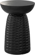 SIMPLIHOME Boyd 13" Wide Solid Wood Round End Table in Black