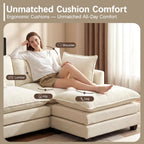 Modular Sectional Sofa for Living Room, 102" Oversized Cloud Couch with Movable Ottoman, 4 Seat Modern Comfy Sofa Chenille Deep Seat Couches with L Shape, for Office Bedroom Living Room