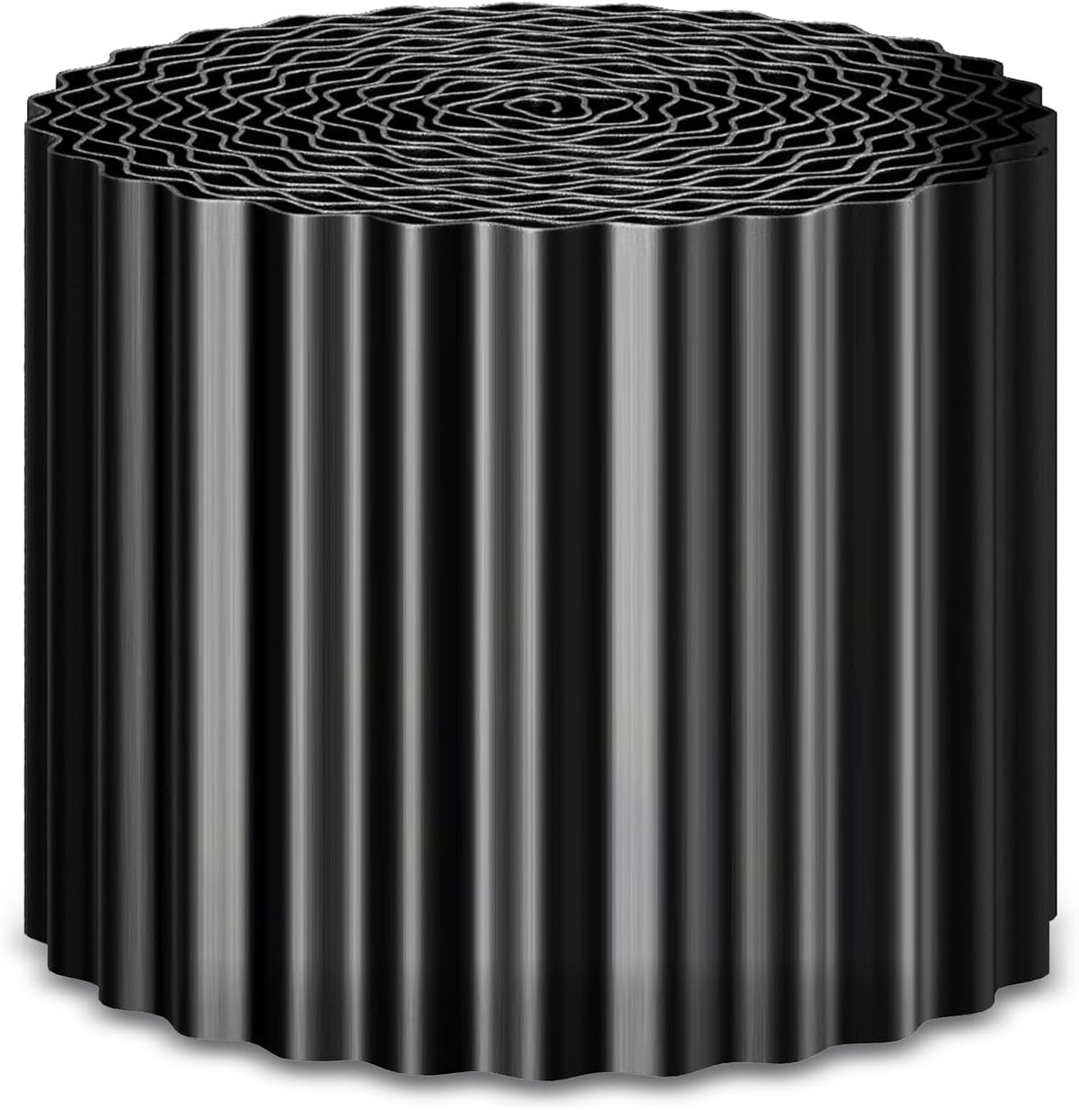 Corrugated Metal Garden Edging 6" x 50Ft, Sturdy Lawn Edging Border, Landscape Edging Border for Lawn, Flower Bed, Garden and Yard (Black, 6 * 50Ft)
