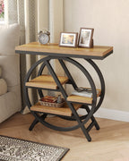 LITTLE TREE End Table, Set of 2 Narrow Side Table with 4-Tier Large Storage Space, Modern Bedside Table for Living Room, Home Office, Bedroom, Natural