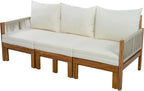 Outdoor Daybed Patio Sofa Bed 3 Seat Sunbed,Sleeper Couch for Patio, Backyard, Pool (Beige/3)