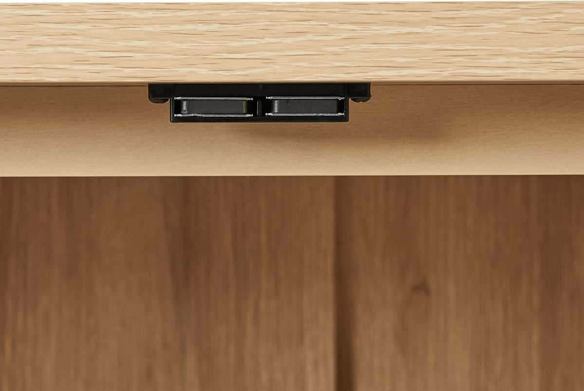 Crosley Furniture Kenji Record Player Cabinet with Vinyl Storage, Media Stand, Modern Home Organizer, Ash