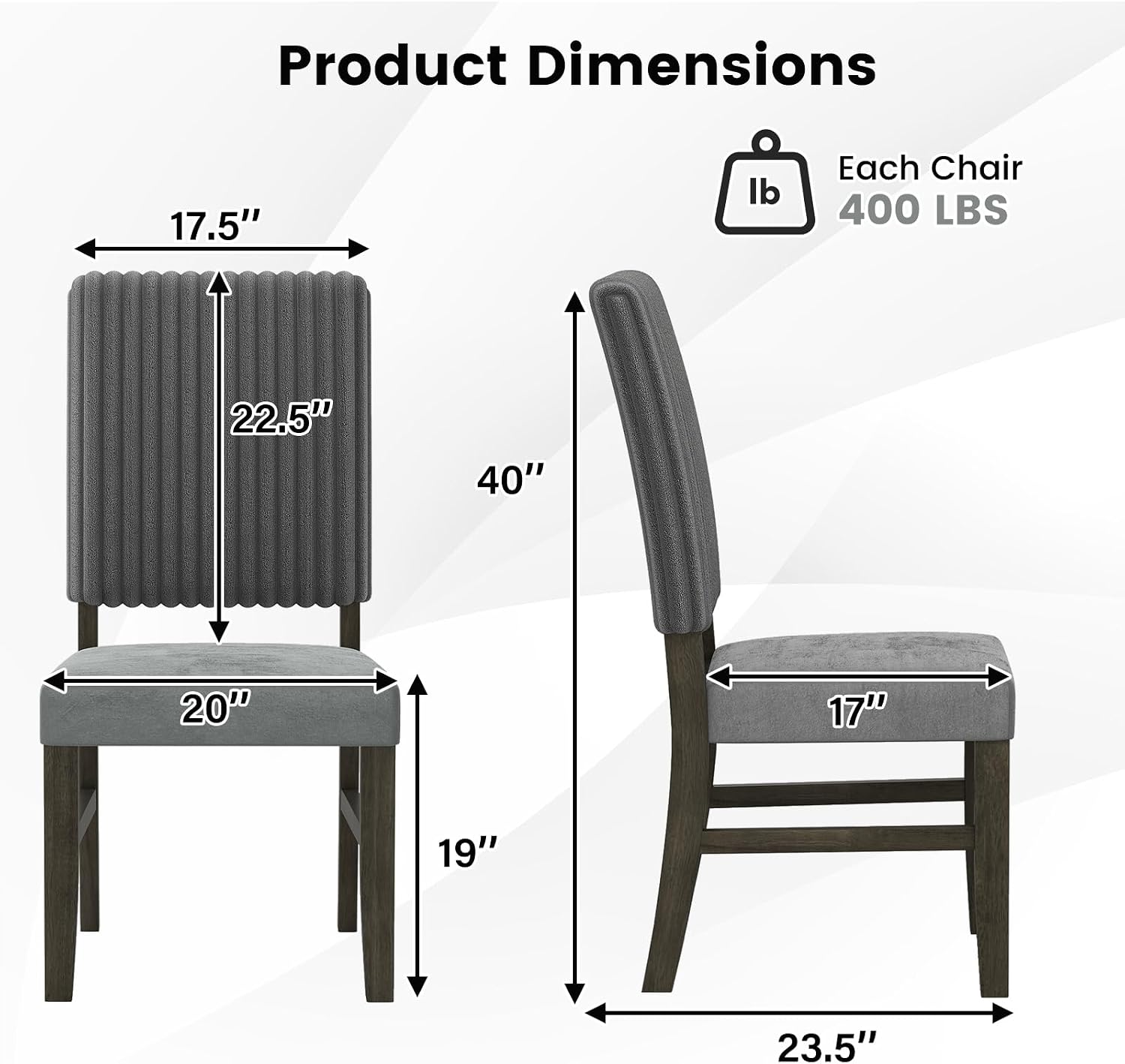Giantex Dining Chairs Set of 2, Mid-Century Velvet Fabric Upholstered Chairs with Rubber Wood Legs, Thick Padded Seat, High Back, Modern Side Armless Chairs for Kitchen Living Dining Room