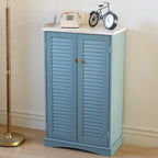 Farmhouse Sideboard Cabinet - Versatile Storage for Kitchen, Buffet Living Room, Hallway, Shoe & Bathroom - 22" W x 11.75" D x 36.75" H, Teal