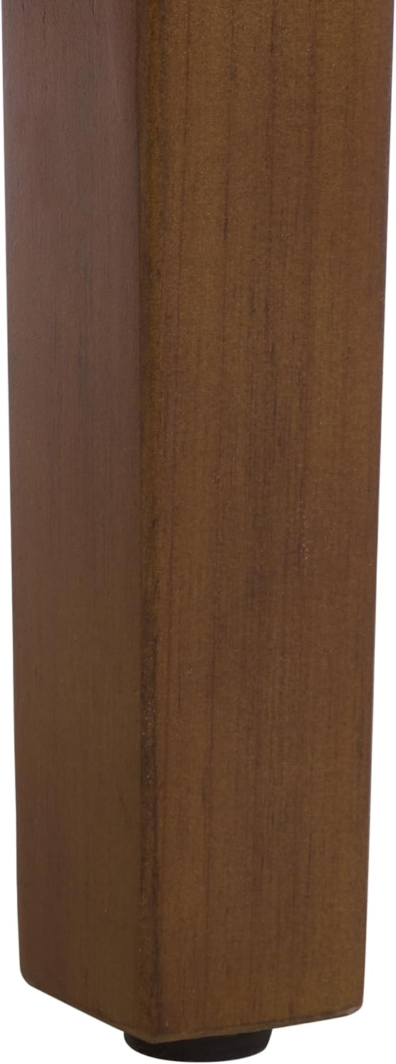 SAFAVIEH Home Collection - Raki End Table, Walnut Brown Square Accent Side Table with Woven Shelf (ACC2312A)