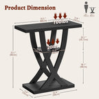 FAVOOSTY Entryway Table, 3 Tier Hallway Table, Console Tables for Living Room, Narrow Entrance Table with Storage, Sofa Table Behind Counch, Accent Table for Entry Foyer, Black