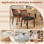 Giantex Wooden Dining Chairs Set of 2, PU Leather Upholstered Kitchen Chairs w/Rubber Wood Frame, Padded Seat, Slatted Backrest, Farmhouse Dining Side Chairs for Dining Room, Living Room