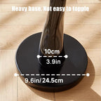 Flower Shape Sofa Side Table, Tray Top Wood Small End Table, Elegant Round Pedestal Accent Coffee Tables for Living Room Bedroom Balcony(51x43cm(H20.1 xD16.9), Black)