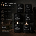 6 Pack Candles for Home Scented Aromatherapy Candles Gifts Set for Men, Men Candle Set, 42 oz 300 Hour Long Lasting Candles, Gifts for Mens Birthday Fathers Day Anniversary Present