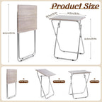 Geetery 2 Pack Folding TV Tray Tables No Assembly Required 18.9 x 15 x 26 in Dinner Table Foldable Snack End Table for Bed Couch Eating Living Room Bedroom (Light Brown)
