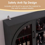 Large Coffee Bar Cabinet LED Wine Pantry Cabinet with Storage Hutch | 70.8" Freestanding Storage Cabinet with Charging Station, Adjustable Shelves, Wine Rack for Dining Room, Living Room, Black