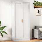 71” Tall Kitchen Pantry Cabinet, Metal Storage Cabinet with 2 Doors and 4 Adjustable Shelves for Kitchen, Living Room, Laundry Room