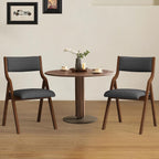 Folding Upholstered Dining Chairs 2-Piece Set,Ready to go. | Upholstered with padded seat and backrest, Solid Wood legs, Modern Side Chair, No Assembly Required,Foldable & Space-Saving