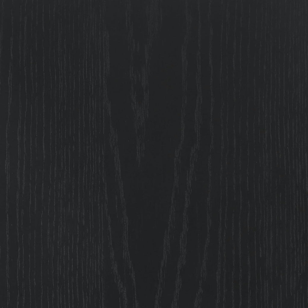 Nathan James Briggs Modern Dining Table for 6, Small Rectangle, 6-Person Black, Solid Wood in Black Oak