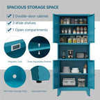 COFaR 69" Tall Modern Kitchen Pantry,Metal Storage Cabinet with Adjustable Shelves,Pantry Cabinet with 6-Tier,Freestanding Cupboard for Kitchen,Dining Room,Living Room,Bathroom,Blue