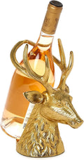Two's Company Gold Stag Bottle Holder, 9-Inch, Aluminum
