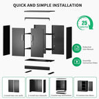 Metal Storage Cabinet with Locking Doors, 35.4" Steel Locker Organizer with Adjustable Shelves, Garage Utility Cabinet for Home, Office, Shop, and School