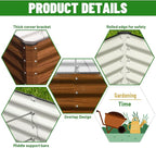 SnugNiture 6x2x2FT Galvanized Raised Garden Bed Kit, Metal Planter Box for Planting Plants Vegetables, Brown