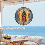 Virgin Mary Prayer Wind Spinner, Metal Wind Spinners Outdoor Indoor, Virgin Mary Rose Hanging Garden Decor for Outside, Stainless Wind Spinners for Yard and Garden 10 inch 3D (25.76X25 CM)