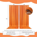 2 Panels Orange Backdrop Curtain, 10 x 7 Feet Background Curtains for Parties, Weddings, Baby Showers, Bachelorette Halloween, Christmas Birthday Party Photoshoot Backdrop Curtains Decorations