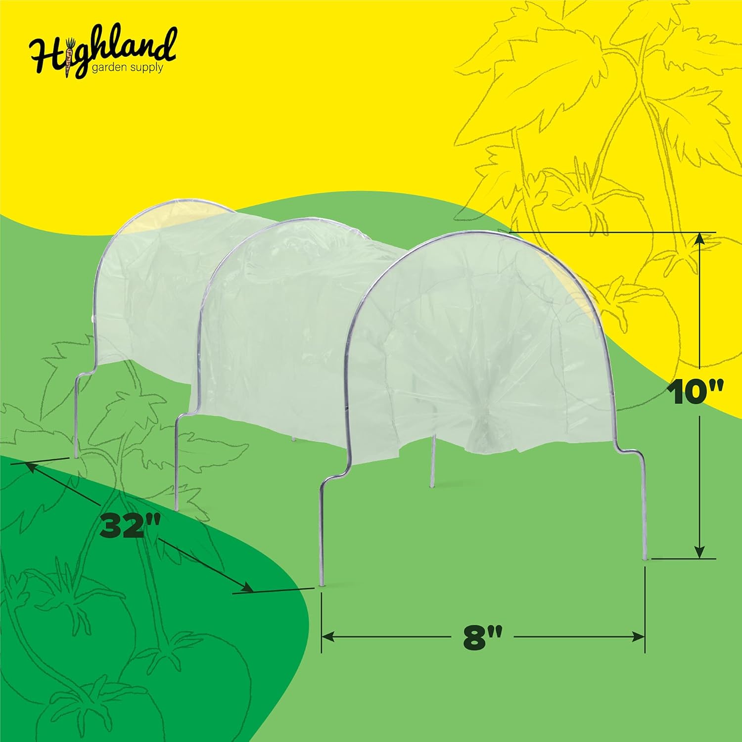 Mini Greenhouse Tunnel Poly Shade Cloth for Garden Hoops Plant Umbrella Cloche Small Greenhouse Accessories Plant Covers Hoop House Heavy Duty Garden Row Seedling Starter with Reusable Bag