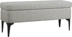 HomePop Upholstered Storage Bench with Metal Leg, 42" W, Cool Gray Woven