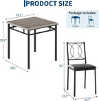 Garvee Dining Table Set for 2, Small Kitchen Table with Upholstered Chairs | Farmhouse Wood Dining Table Chairs for Kitchen Room, Small Spaces, Apartment