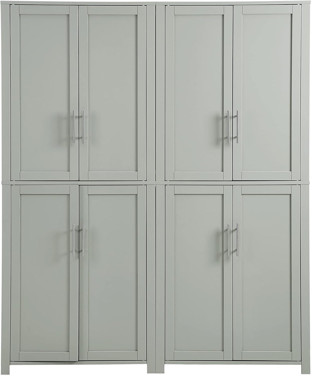 Crosley Furniture Savannah 2-Piece Pantry Storage Cabinet Set with Shelves, Kitchen, Dining, or Laundry Room, Gray