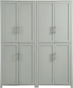 Crosley Furniture Savannah 2-Piece Pantry Storage Cabinet Set with Shelves, Kitchen, Dining, or Laundry Room, Gray