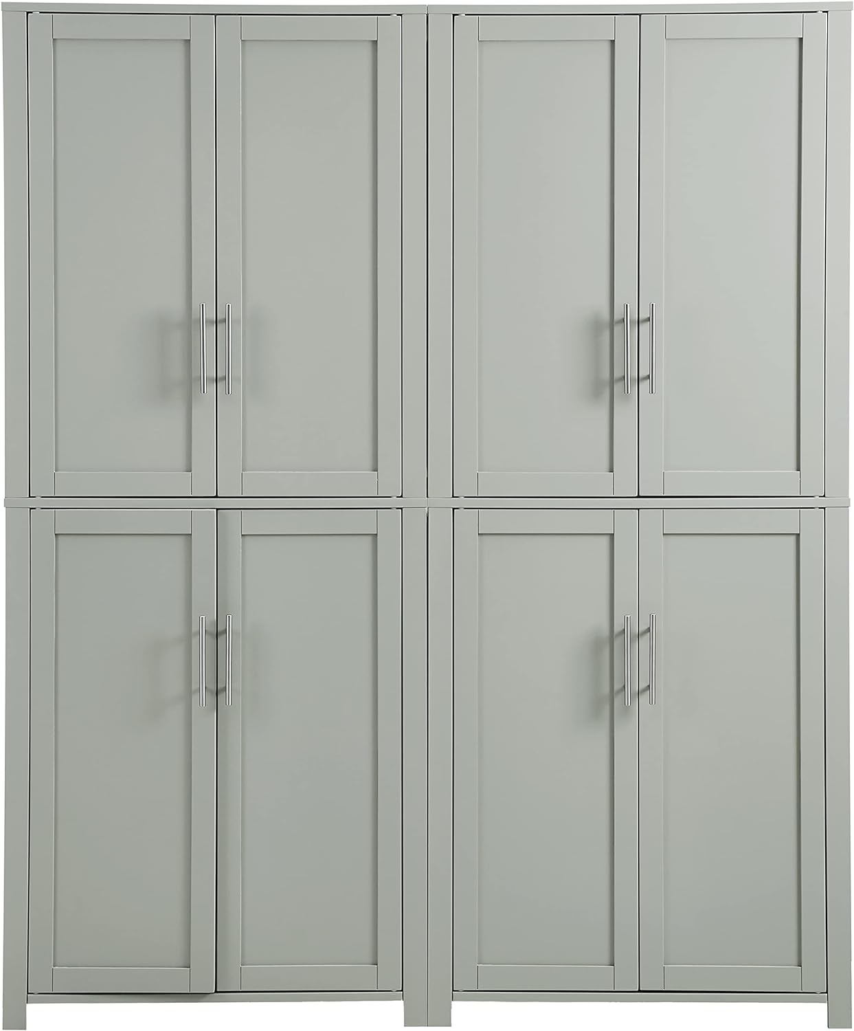 Crosley Furniture Savannah 2-Piece Pantry Storage Cabinet Set with Shelves, Kitchen, Dining, or Laundry Room, Gray