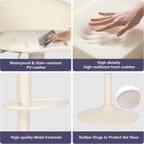 YOUNIKE Bar Stools Set of 2 Kitchen Bar Chair Counter Height Barstool Cream | Faux Leather Upholstered Modern Adjustable Swivel Padded Low Backs for Breakfast Island Mid-Century Load 300LBS